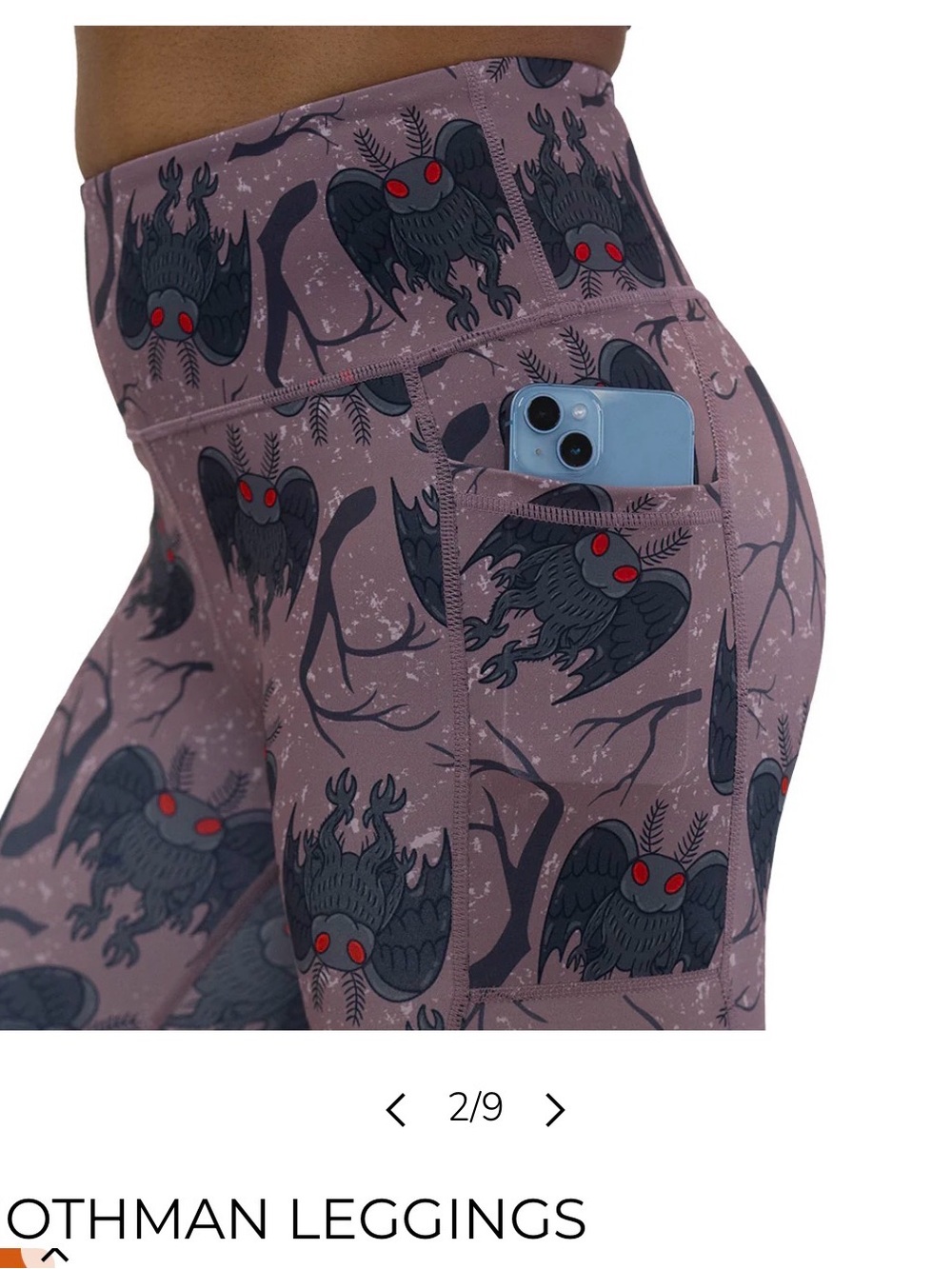CVG XS Mothman Cryptid Series full-length tights leggings excellent condition - Picture 6 of 7